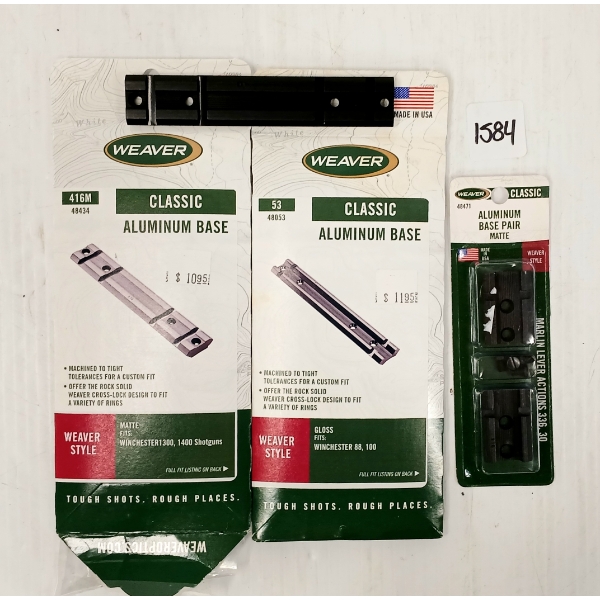 LOT OF 3 - WEAVER ALUMINUM SCOPE BASES