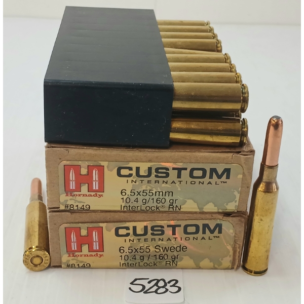 AMMO: 40X HORNADY SUPERFORMANCE 6.5X55SWEDISH - 160GR - RN
