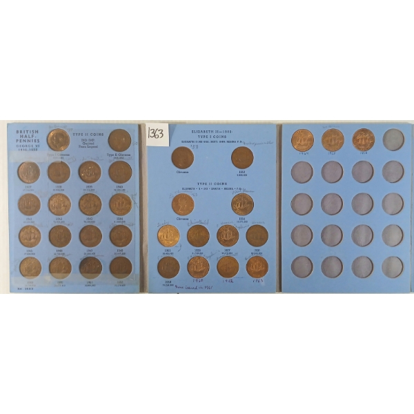 1937-1963 GRT BRITAIN HALF PENNIES BOOKLET