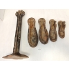 LOT OF 5 - 1900's FORGED IRON SHOEMAKER SET & COBBLER'S ANVIL 