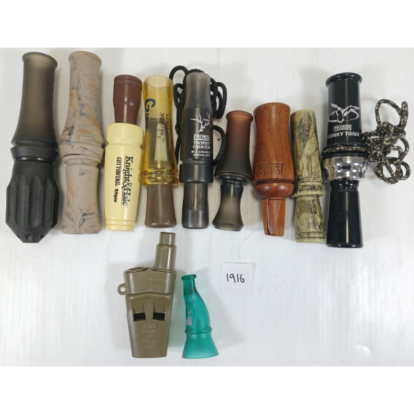 LOT OF 11 - MISC GAME CALLS - WINGSETTER, PRIMOS HONKY TONK & TROPHY GRUNTER