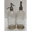 Image 3 : LOT OF 2 - PARKER BRO & CAPRONI BROS - CLEAR ACID-ETCHED - SELTZER BOTTLES