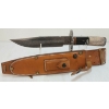 Image 1 : EMANUELE MADE DAMASCUS BOWIE KNIFE W/ LEATHER SHEATH