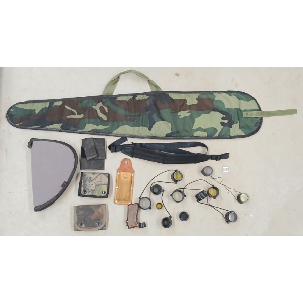 JOB LOT - CARTRIDGE POUCHES, GRIPS, LONGGUN & HANDGUN CASES, ETC