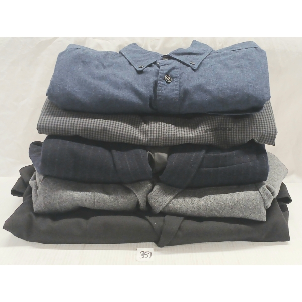 LOT OF 5 - MEN'S DRESS SHIRTS & JACKETS - MFG MINIMUM, LIFETIME, RAGWEAR, ETC