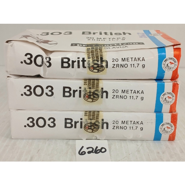 AMMO: 60X .303 BRITISH SP - 180GR