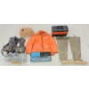 Image 1 : JOB LOT - FISHING ACCESSORIES - TACKLE BOX, TRAPS, NET, BOOTS, VEST, ETC