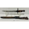 Image 1 : ROSS RIFLE PAT 1907 BAYONET WITH LEATHER SCABBARD