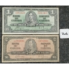 Image 1 : LOT OF 2 - 1937 CDN $1 & 2 BANKNOTES