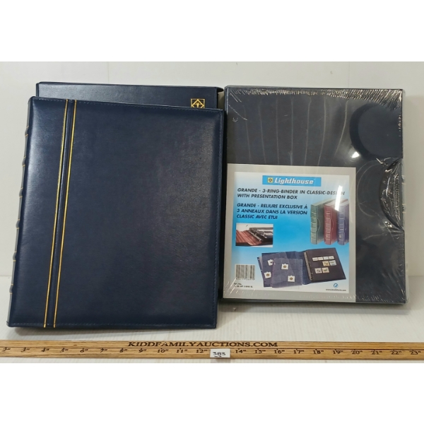 LOT OF 2 - LIGHTHOUSE GRADE 3-RING STAMP BINDERS