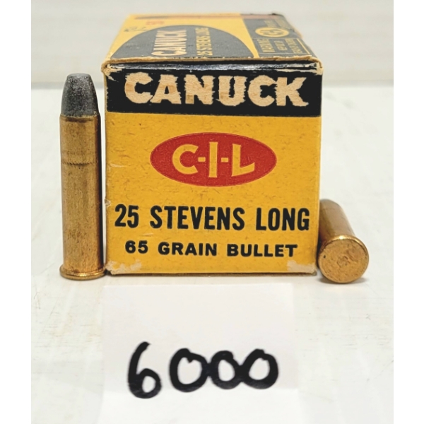 AMMO: 50X CANUCK .25 STEVENS LONG 65 GR.