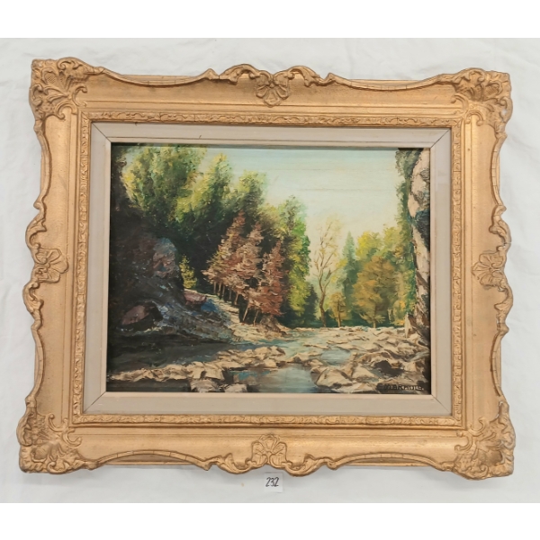 RIVER TRAIL - SIGNED - FRAMED OIL ON BOARD