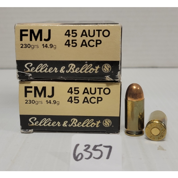 AMMO: 100X SELLIER & BELLOT .45 ACP 230 GR. FMJ