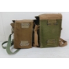 Image 2 : LOT OF 2 - 1943 & 1944 BRITISH LIGHT MK II RESPIRATOR BAGS 