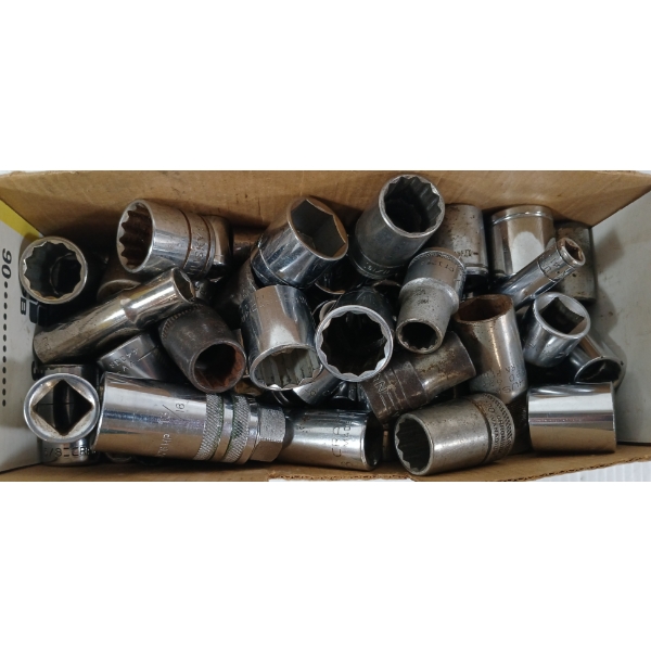 QTY OF MISC SOCKETS - INCL CRAFTSMAN, HUSKY, ETC
