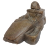 MOTHER, CHILD & SEAL ON SLED  - SIGNED - STONE