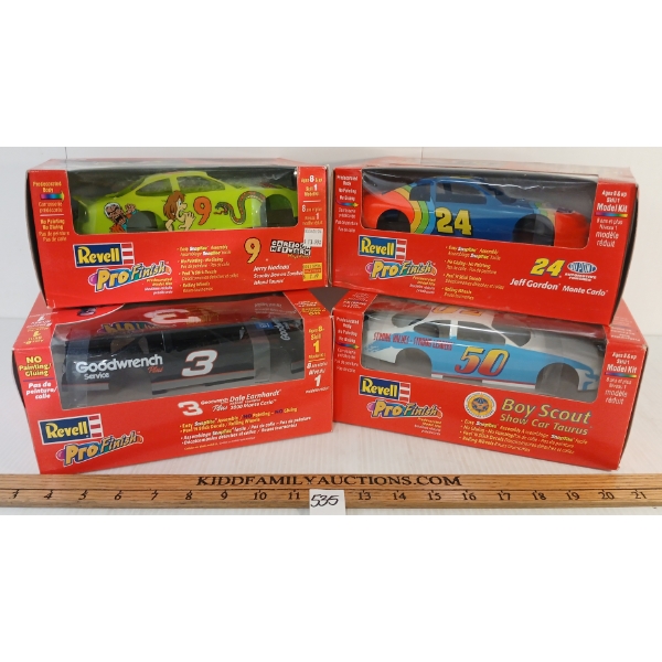 LOT OF 4 - REVELL PRO-FINISH NASCAR MODEL KITS