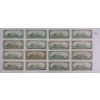 Image 2 : LOT OF 16 - 1967 CDN $1 BANKNOTES - NO SERIAL NO'S.