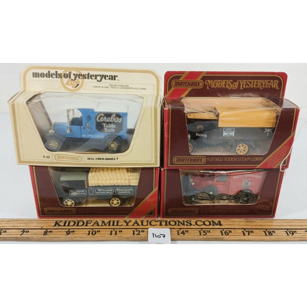 LOT OF 4 - MATCHBOX DIECAST MODELS OF YESTERDAY MODELS - Y-22 1930 MODEL 'A' FORD VAN, ETC