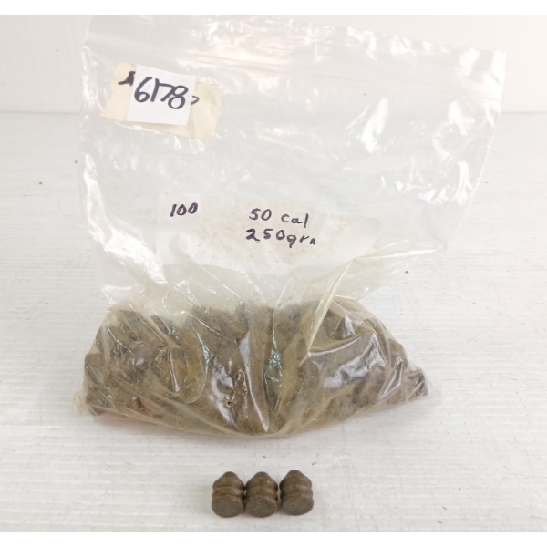 BULLETS: 100X LEAD CAST .50CAL - 250GR