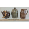 Image 4 : LOT OF 3 - TEAPOT, JAR & PITCHER STONEWARE POTTERY 