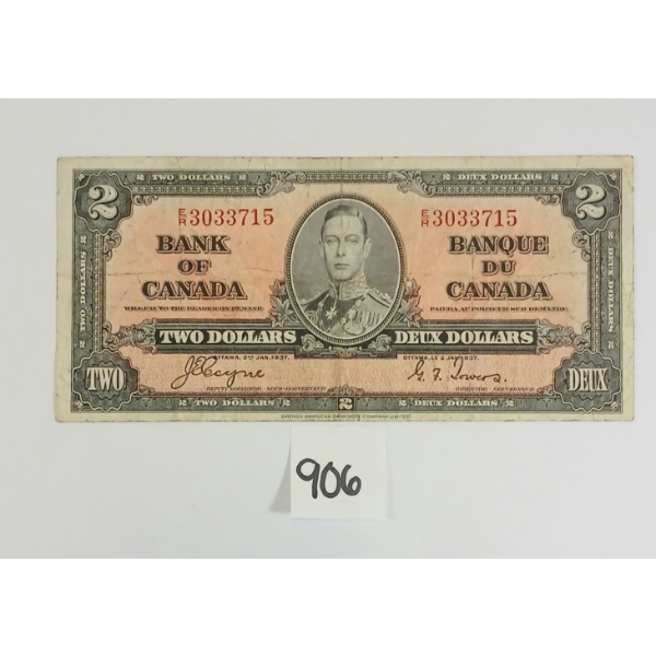 1937 CDN $2 BANKNOTE