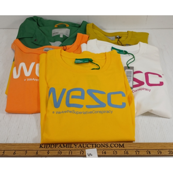 LOT OF 5 - WESC LADIES' SMALL SHIRTS & MEDIUM JACKET