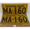 Image 1 : PAIR OF 1933 ONTARIO LICENCE PLATES