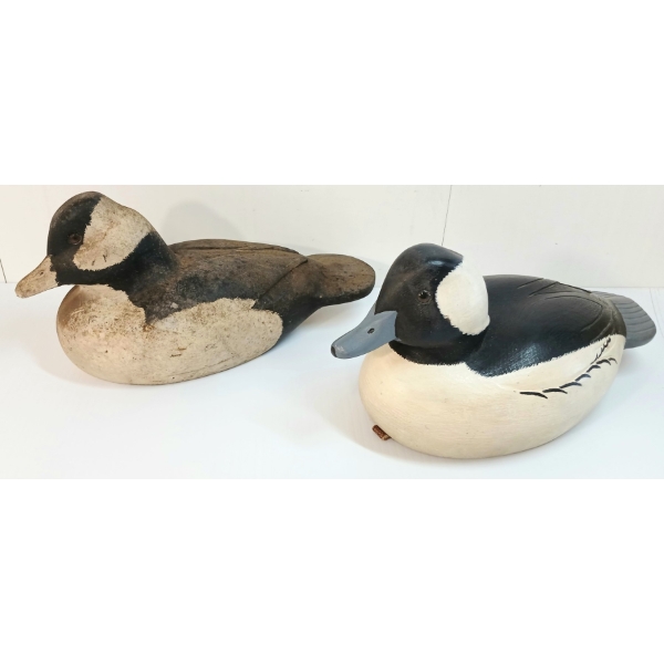 LOT OF 2 - BUFFLEHEAD DECOY DUCKS - CIRCA 1920-40's