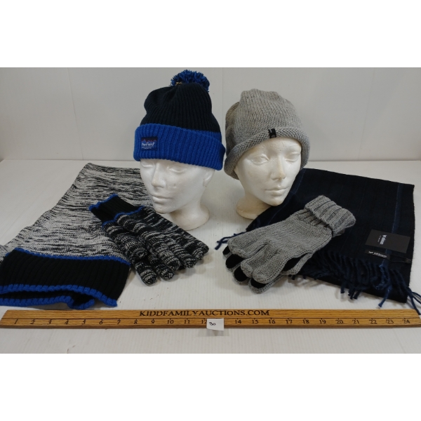 LOT OF 6 - WINTER TOQUES, SCARVES & GLOVES - MFG MINIMUM, PENFIELD, ETC