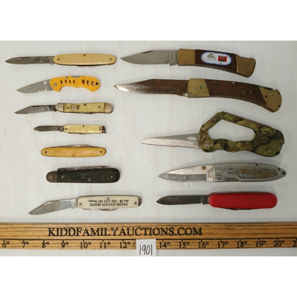 LOT OF 12 - FOLDING KNIVES & POCKET TOOLS