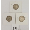 Image 2 : LOT OF 3 - CDN 25 CENT SILVER PCS - INCL 1920, 1929 & 1935
