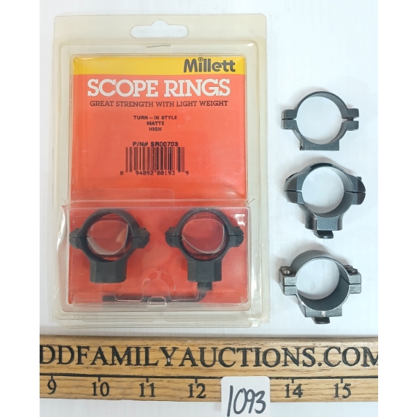 LOT OF 4 - MISC SCOPE RINGS & MILLET SCOPE RING PAIR