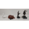 Image 2 : LOT OF 4 - MISC FIGURES - INCL CAST FOX & BRONZE COWBOY