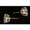 Image 4 : PAIR OF STERLING SILVER SIMULATED DIAMOND (CZ) STUD EARRINGS