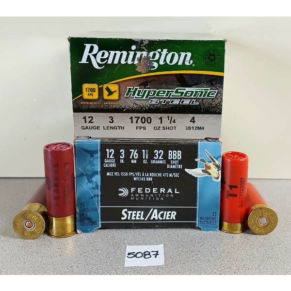 AMMO: 50X FEDERAL & REMINGTON 12GA - 3IN - BBB & #4 SHOT 