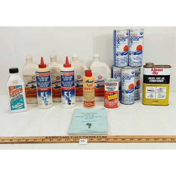 LOT OF 16 - OUTBOARD MOTOR OIL - GULF, MASTERCRAFT, MOTOMASTER, ETC