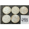 Image 1 : LOT OF 5 - 1962-1968 CDN 25 CENT SILVER COINS