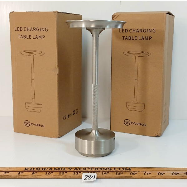 LOT OF 2 - CASEKIS LED CHARGING TABLE LAMPS