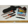 Image 2 : LOT OF 3 - TOMAHAWK GAME SKINNER, PLASTIC TOOL KNIFE & HUNTERSHIELD KNIFE SET