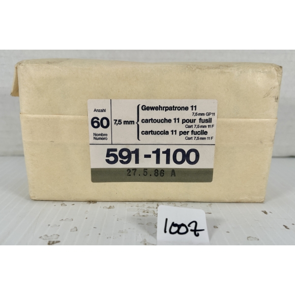 AMMO: 60X 7.5 MM SWISS - GP11 FMJ