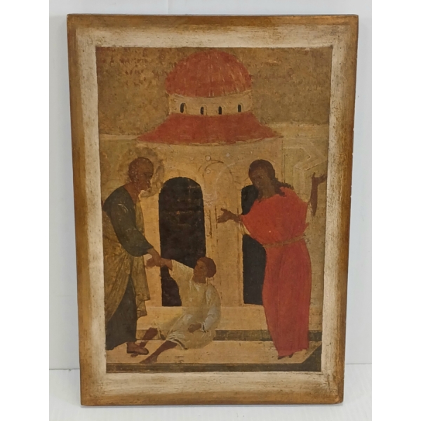 "THE HEALING OF DOMNA" BY UNKNOWN ARTIST - PRINT ON BOARD