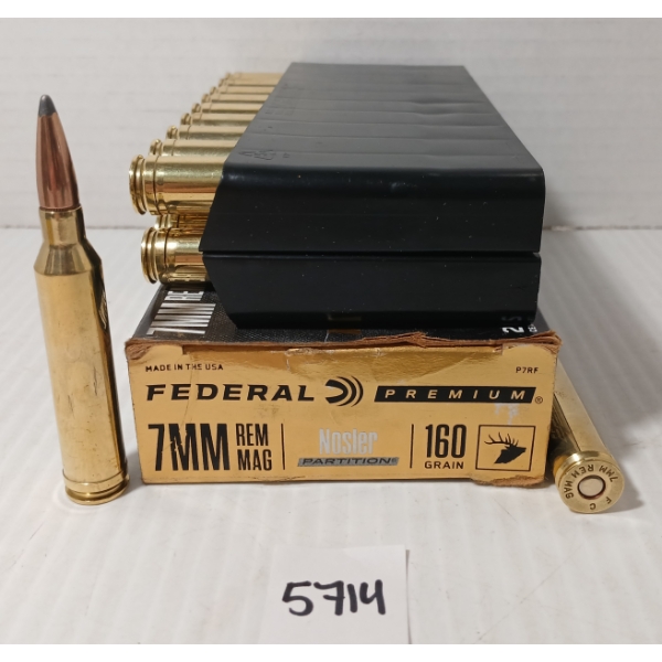 AMMO: 20X FEDERAL 7MM REM MAG - 160GR - NOSLER PARTITION