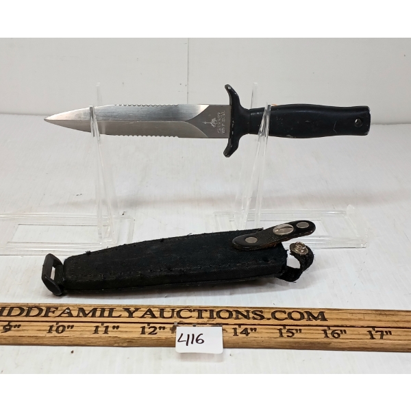 GERBER MK I DOUBLE SERRATED KNIFE W/ SCABBARD