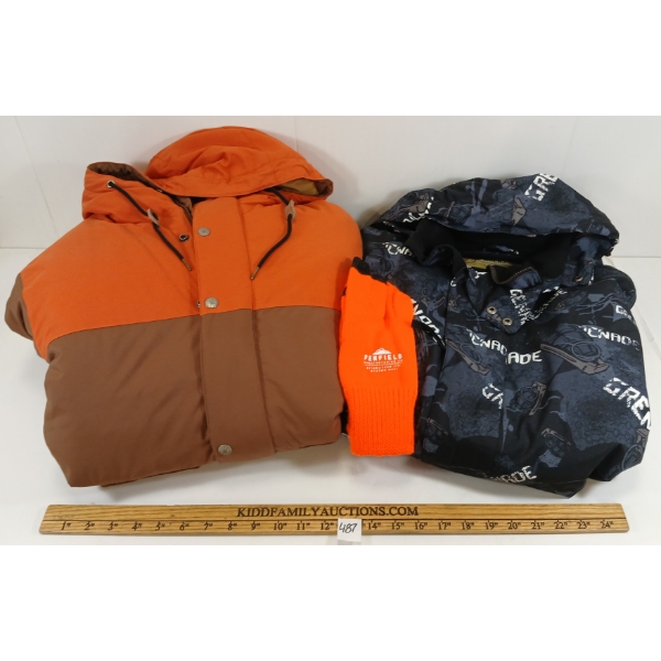 LOT OF 3 - MEN'S GRENADE & POLER JACKETS W/ PENFIELD GLOVES