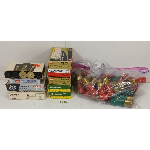 AMMO: 77X MIXED 12GA & 38/357 - 2 3/4IN - BUCK & #9 SHOT