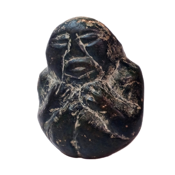 HUDDLED PERSON - SIGNED - STONE