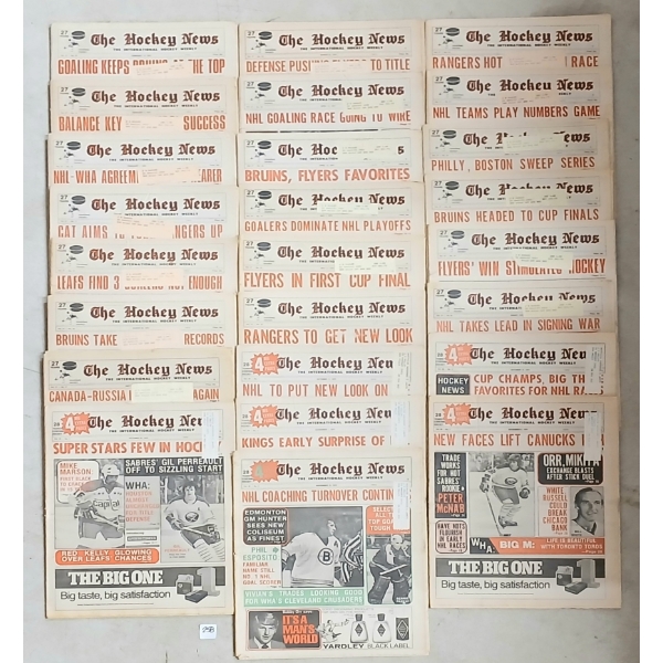 LOT OF 25 - 1974 THE HOCKEY NEWS PAPERS - "BRUINS HEADED TO CUP FINALS"