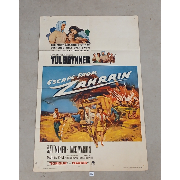 1961 "ESCAPE FROM ZAHRAIN" MOVIE POSTER