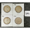Image 2 : LOT OF 4 - 1952 CDN SILVER 50 CENT COINS